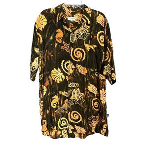 Mad Gringo Shirt Mens XLT Multicolor Tropical Sea Short Sleeve Button Down Beach